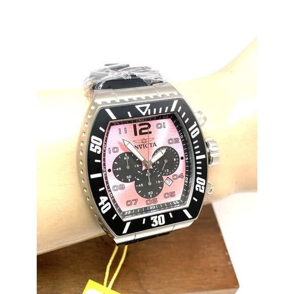 Invicta Men's Watch 47286 Pro Diver Pink Dial Quartz Black Rubber Strap 51mm - Picture 12 of 15